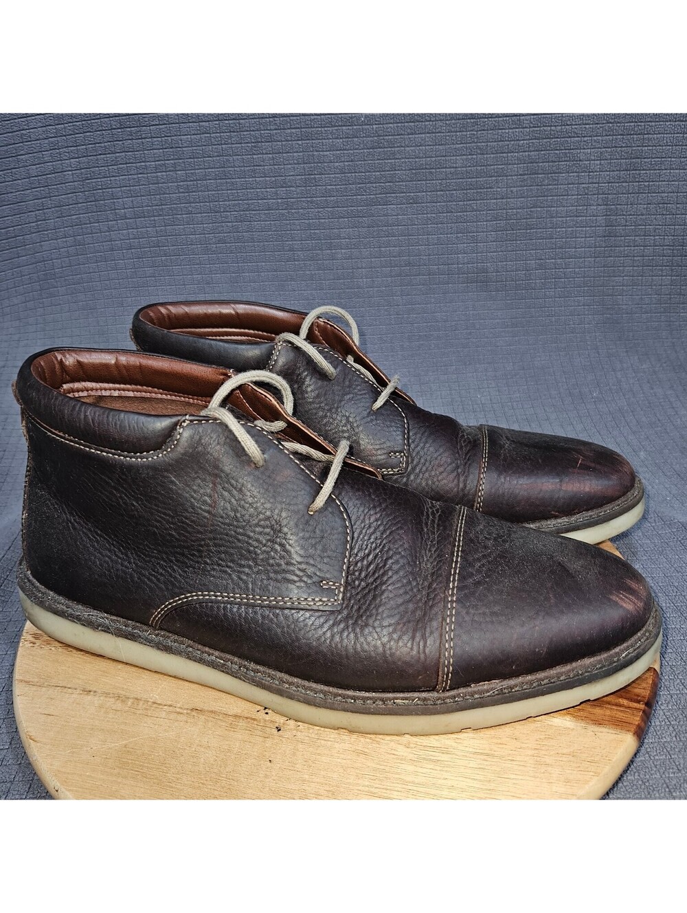 Clarks Collection Men's Brown Leather Chukka Boots US 11.5 Cap Toe